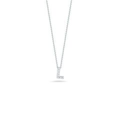 18K White Gold Tiny Treasures Diamond Love Letter L Pendant Necklaces Roberto Coin L Necklace, Initial L, Gold Initial Pendant, White Gold Pendant Necklace, Diamond Initial Necklace, Diamond Pendants, Roberto Coin, White Gold Chains, Initial Pendant Necklace