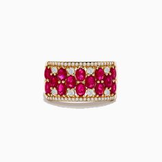 Ruby Royale 14K Yellow Gold Ruby and Diamond Ring Ruby And Diamond Ring, Effy Jewelry, Yellow Stone, Jewelry Stand, Ruby Ring, Gold Yellow, Round Diamonds, Gold Metal, Diamond Ring