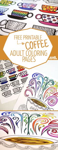 the free printable coffee adult coloring pages