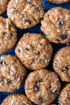 blueberry orange muffins on a cooling rack