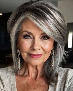 10 Timeless Haircuts For Women Over 50 With Thin Hair For A Volume-Boosting Look Paula Dean Haircut, Medium Length Layered Hair Styles Over 50 Older Women, Grey Black Hair Color, Over 40 Medium Length Hairstyles, Hairstyles 60 Year Old Women, Grey Hair Inspiration Older Women, Hairstyles For 2024 Women, Hair Color For Older Women Over 50, Hairstyles Over 60 Older Women New Looks