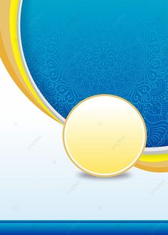 an abstract blue and yellow background with a round frame for the text or image on it