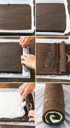 how to make a chocolate cake roll with cream cheese frosting on the top and bottom