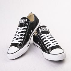 Item new with box Black Converse Low, Converse Chuck Taylor Black, Black And White Converse, Classic Converse, Low Top Converse, Converse Low Tops, All Star Shoes