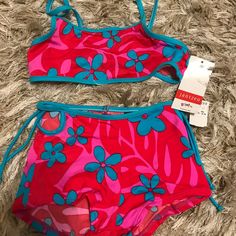 Cutest Floral Pattern Cute Red Summer Swimwear, Playful Red Sleeveless Swimwear, Cute Red Swimwear For The Beach, Red Swimwear For Summer Playwear, Cute Red Swimwear For Poolside, Playful Red Stretch Swimwear, Red Fun Swimwear For Pool, Fun Red Swimwear For Pool, Middle School Outfits