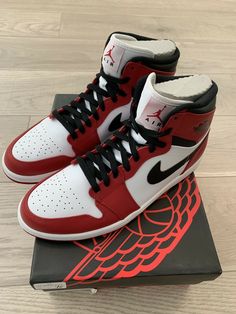 Nike | Air Jordan 1 Retro High OG | 2013 Chicago | Black Toe Bred| Size 11 Bulls. US SHIPPING ONLY. PLEASE PM FOR ADDITIONAL QUESTIONS. Jordan Air 1, He Got Game, For School Outfits, Jordan Chicago, Red Jordans, Boots On Sale, Nike Air Jordan 1 Retro, Jordan Shoes Retro, All Nike Shoes