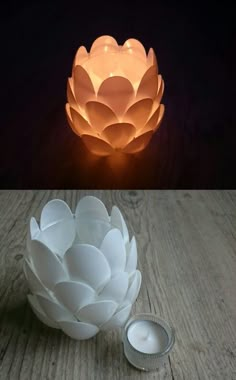 an image of a candle holder made out of paper