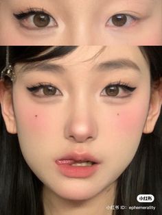 Douyin Eye Makeup, Makeup Inspo Aesthetic, Makeup For Round Eyes, Teknik Makeup, Applying Eyeshadow, Eye Makeup Inspo, Makeup Douyin, Bentuk Alis, Tanned Makeup