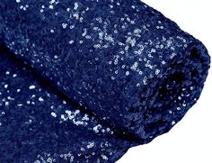 blue sequin fabric on white background