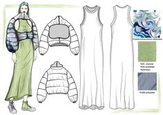 an image of a paper doll that has clothes and clothing items on the front, side,