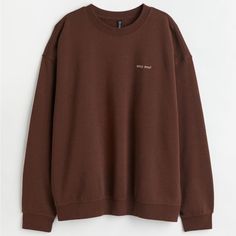 H&M Women’s Oversized Sweatshirt - Chocolate Brown Thanksgiving Fit, Sweat Oversize, Womens Oversized Sweatshirts, Brown Crewneck, Brown Sweatshirt, Pull Oversize, Sweatshirt Fabric, Oversized Top, H&m Women