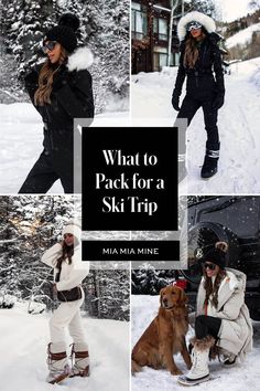 Here are 10 stylish winter essentials you need to enjoy your time on and off the slopes. My winter packing list includes snow boots, ski jacket, ski googles, ski gloves, and more. You can also find off the slopes style that includes cozy loungewear sets, faux leather legging outfits, and cozy sweaters for winter. #skioutfit #wintergetaway #skitrip #packinglist #traveltips Cute Snow Ski Outfits, Winter Ski Resort Outfit, Winter Outfits Utah, Winter Mountain Outfits For Women, Women's Ski Outfits, Ski Style Women 2022, Ski Trip Airport Outfit, Ski Lounge Outfits, Off The Slopes Outfits