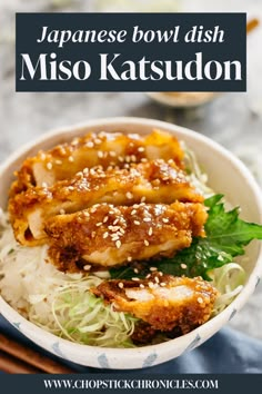 japanese bowl dish with miso katsuudion in it