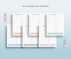 the printable calendar is displayed on top of three sheets of paper with pastel colors