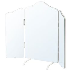 two mirrors are shown side by side, one is white and the other is clear