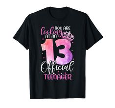 an 13th birthday t - shirt with the number thirteen on it