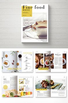 an image of a brochure with food items on the front and back pages