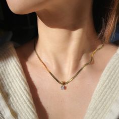 Clear CZ Gemstone Gold Herringbone Necklace, Gemstone Necklace, Dainty Birthstone Jewelry, Gold Plated Necklace, CZ Jewelry, Minimalist Necklace, Christmas Gift Birthday Gift for Her, Gift for Best Friend  - Zircon  - 18K Gold Plated, High Quality Solid 925 Sterling Silver. -Necklace Length:38+7cm/16inch-17inch -Pendant Size: about 8mm - Waterproof & Hypoallergenic - All items are nicely packaged in an elegant Gift jewelry box. *Great gift for: Wedding, Anniversary, Birthday, Christening, Christmas, Engagement, Graduation, Mother 's Day, Valentine's Day. *PLEASE NOTE >>The product is made to order, will take about 1-5 days to complete. >>Please feel free to contact me if you have any question. *Estimated Shipping Ready to ship in 1-5 business days. USA:  5-7 business days Other countries：7 Everyday Jewelry Gold, Gold Diamond Pendant Necklace, Flat Snake Chain, Indian Bridal Jewelry Sets, Herringbone Chain, Herringbone Necklace, Snake Chain Necklace, Gold Chain With Pendant, Jewelry Minimalist