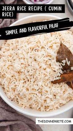 a bowl filled with rice and spices