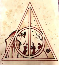 the deathly hall symbol is depicted in this drawing