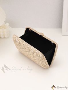 Bird in Bag - Beach Vacation Party Clutch Bag Elegant Rectangular Box Bag For Summer, Summer Event Clutch Bag, Chic Rectangular Straw Bag For Formal Occasions, Rectangular Shoulder Bag For Summer Events, Chic Formal Rectangular Straw Bag, Elegant Summer Evening Box Bag, Elegant Square Box Bag For Summer, Summer Event Rectangular Shoulder Bag, Summer Party Clutch Bag