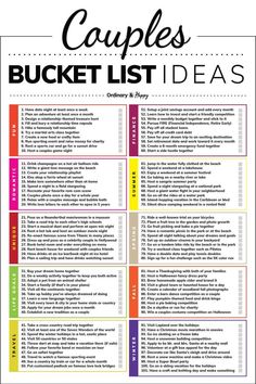 Couples To Do List Relationships, Marriage Ideas Things To Do, Things To Do For Couples Ideas, Cute Ideas To Do For Your Boyfriend, Cute Couple Bucket List, Couple Bucket List Relationships Things To Do, Marriage Bucket List Ideas, Married Bucket List, To Do List Couple Relationships