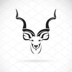 an antelope head on white background