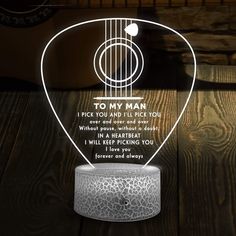 3D Led Light - Guitar - To My Man - I Love You Forever And Always - Glca26004 To My Man, Affordable Christmas Gifts, Guitar Gifts, Forever And Always, Guitar Lovers, Battery Lights, My Man, I Love You Forever, Gifts For Your Boyfriend