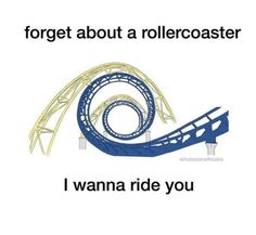 a roller coaster with the words forget about a rollercoaster i wanna ride you