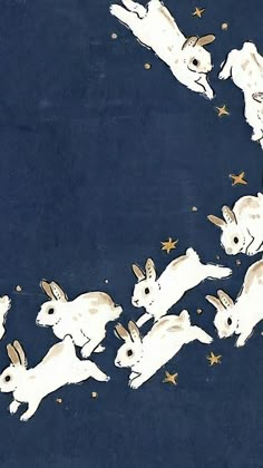 an image of goats flying in the sky with stars on it's back ground