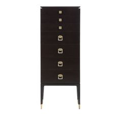 a black and gold dresser with four drawers