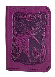 Oberon Design Leather Business Card Holder, Mini Wallet, Flower Fairy Luxury Leather Wallets With Grained Texture, Vintage Leather Wallets, Purple Rectangular Card Holder Gift, Rectangular Purple Card Holder Gift, Cool Wallets, Planner Wallet, Leather Business Card, Cardholder Wallet, Leather Business Card Holder