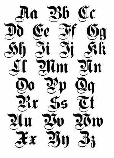 an old english alphabet in gothic script