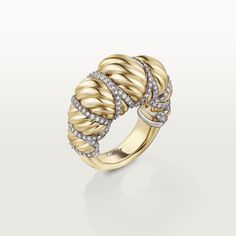 Tressage ring Trinity Bracelet, Trinity Necklace, Cartier Earrings, Rings Collection, Jewelry Appraisal, Gold Ring Designs, Gold Rings Jewelry, Rings Jewelry Fashion, Love Bracelets