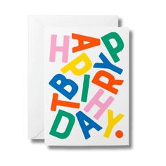 Happy birthday greeting card Colourful Birthday Cards, Birthday Card Typography, Graphic Birthday Card, Graphic Design Birthday Card, Birthday Card Graphic Design, Happy Bday Cards, Homemade Birthday Card Ideas, Modern Birthday Card, Happy Birthday Invitation