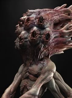 an alien like creature with large, sharp teeth