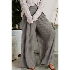 Comfy and chic style come together in the high-rise wide leg knit sweater rib palazzo pants.  These high-waisted palazzo pants are made from upcycled light weight soft cable rib knit fabric  that gets beautiful texture, light weight, soft, and warm feel that you can wear all day long.  Palazzo Pants features,  - Pleated front for dramatic drapes. - Elastic waist band for stretch. - Light weighted, soft, comfy and warm. - 4 way stretch This product is hand made with upcycled fabrication with Love Plus Size Wide Leg Pants, High Waisted Palazzo Pants, Flowing Skirt, Grey Pants, Palazzo Pants, Tall Women, Trousers Women, Cable Knit, Wide Leg Pants