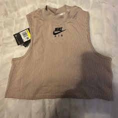 Nike Sports Bro Top In Brand New Condition Sports Ribbed Cotton Tops, Ribbed Cotton Sports Tops, White Ribbed Activewear For Sports, Casual Ribbed Tank Top For Sports, Spring Casual Ribbed Activewear, White Sports Tops For Spring, White Tops For Sports In Spring, White Sporty Top For Spring, Sporty White Top For Spring