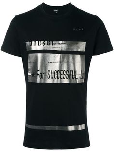 DIESEL 'SNT-Successful' T-shirt. #diesel #cloth #'snt-successful't恤 Diesel Fashion, Creative Shirts, Boys Shirts, Sport T Shirt, Mens Fashion Casual, Jean Shirts, Black Cotton, Tshirt Print