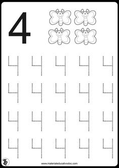 the letter h is for butterfly worksheet with numbers 4 and 5 on it