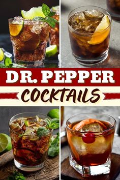 dr pepper cocktails collage