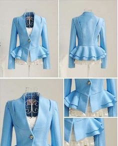 Peplum Blazer, Blazer Jackets For Women, Jacket Pattern Sewing, Stylish Work Attire, Peplum Jacket, Trendy Fashion Tops, Classy Work Outfits, Fashion Design Clothes, Jacket Pattern