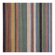 a multicolored rug with vertical stripes