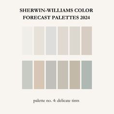 the color scheme for shewin - williams's color forecast, which includes four different shades