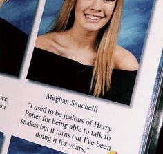 an image of a woman with long blonde hair in a yearbook card for harry potter