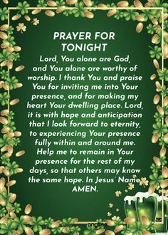 a st patrick's day prayer with shamrocks