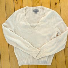 Lightweight Cashmere V Neck, Never Worn Outside My House. I Need It A Little Bit Bigger But Tbh But It’s A Very Cute, Classic Top. My House, J Crew, Cashmere, Sweaters For Women, V Neck, Cream, Women Shopping, Color