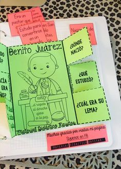 several pieces of paper with spanish writing on them