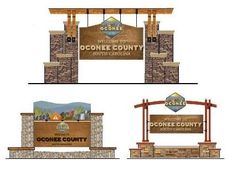 the front and back sides of an open air sign for doppie county, north carolina