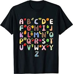 Alphabet Fruits Alphabet Learning Kindergarten ABC Rhyme T-Shirt First October, Granddaughters Birthday, October First, Shrek Birthday, Its October, Learning Kindergarten, Twodles Birthday